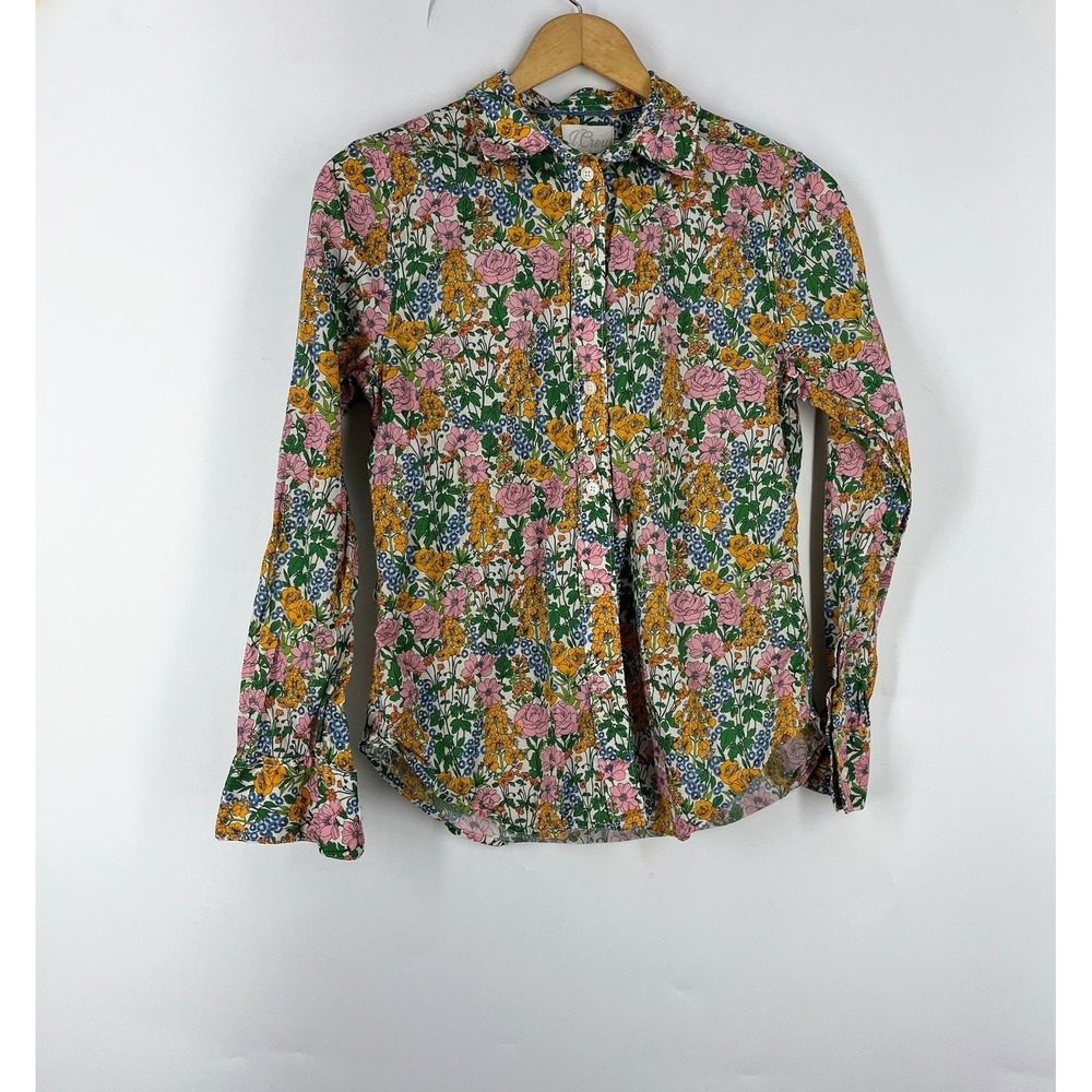 J.Crew Liberty Floral Print Long Sleeve Button Shirt Multicolored Womens SZ S